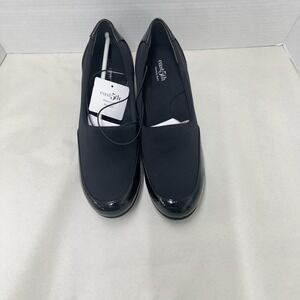 East 5th EF ELANDER Black Gloss‎ Wedge Heel Slip On Dress Shoes Women's Sz 9 WD